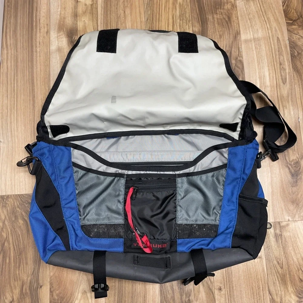 Timbuk2 Messenger Bag Laptop Crossbody‎ Travel Large Blue Black !!